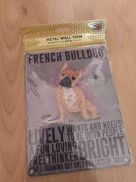 Metallschild Deko französische Bulldogge