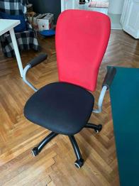 Schreibtischsessel rot/ schwarz