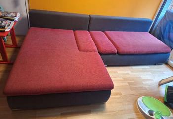 Abholung bis 19.3. Eckcouch mit Bettfunktion und Stauraum