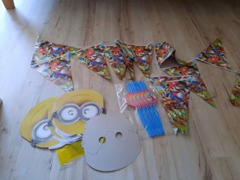 Party Deko Super Mario und Minions
