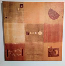 Modernes Wandbild - Geometrische Abstraktion in warmen Erdtönen (ca. 60 x 60 cm)