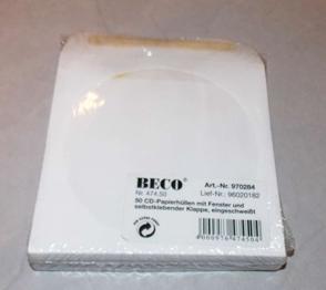 50 CD-PAPIERHÜLLEN MIT FENSTER & SELBSTKLEBENDER KLAPPE NEU & OVP