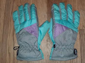Skihandschuhe türkis lila hellgrau 6 Jahre