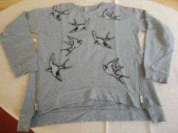 #willhelfen Gr. S ca. Gr. 170/176 LA Shirt langarm dünner Sweater Pulli Pullover Schwalben von NKD