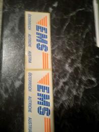 2 Stk. Aufkleber EMS Express Mail Service von ehem. Postamt? Sammler! Philatelie