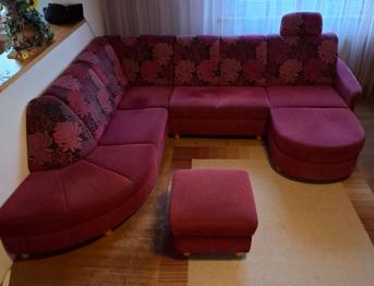 Wohnlandschaft 5 Teilig Farbe Himbeere 250x270 cm