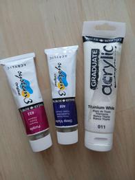 Acrylfarben violett purple weiß