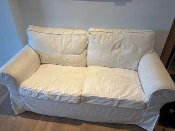 (reserviert) Weiße Couch und Fauteuil zu verschenken