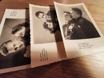 3 x Spruchkarte Kitsch mit Rose postkarten