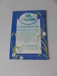 Geburtstagskarte 22. Dezember, zu verschenken