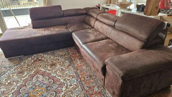 Braune Stoff Couch 2-Teilig GRATIS im Carport abzuholen