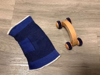 Ellenbogenbandage + Körperroller Massagerollen Massageroller Massagegerät Holz genoppt
