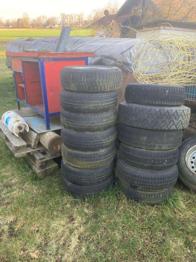 alte Autoreifen mit Felgen, Stahlfelgen! KEINE Alu!