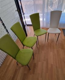 Essstühle grün/ weiß