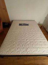 IKEA Bett 160x200 mit 2 Lattenrosten + Federkernmatratze - schwarz lackiert - VB