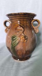 Nr. 51: Keramik Vase in braun mit abstraktem Muster