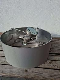 Lampe 3x60W E27 Hängeleuchte DM 53 cm Stoff grau