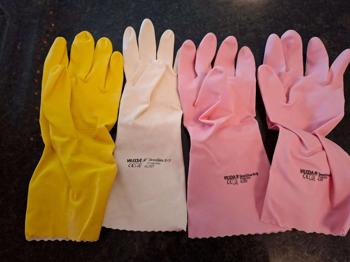 Gummihandschuhe links