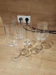 Sektflöten + Weinglas