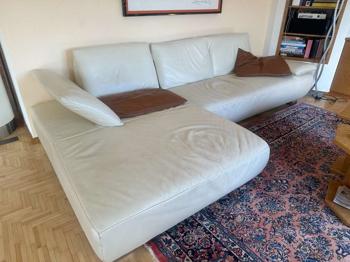 Sofa Leder weiß