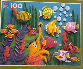 100 Teile Puzzle Unterwasserwelt - 1 Teil fehlt