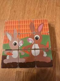 Holz-Würfelpuzzle mit Tiermotiven - gebraucht