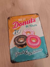 Metallschild Deko Donuts