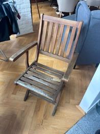Klappbarer Holz-Gartenstuhl - Balkonstuhl - Vintage Outdoor