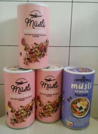 5 St. rosa, lila LEERE Müslidosen