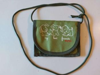 Grüner Geldbeutel mit Hunden für Kinder zum Umhängen zu verschenken