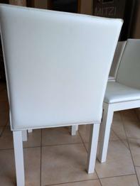 4 Stück ital. Sessel, echt Leder, weiß, auch einzeln zu verschenken