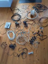 Diverse Kabel, Netzwerkkabel, Koaxialkabel, Samsung DSB-9401 Sat Receiver, etc.