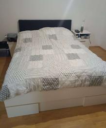 Bett weiß/ grau 140 x 200m