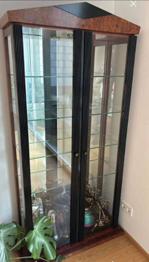 Abzuholen bis 16.4! Art deco Glas Vitrine aus Kirschenholz