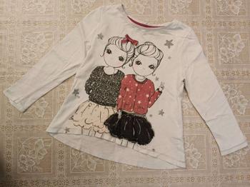 Gr.104 Freundinnen Langarm Shirt mit Fleck am Ärmel