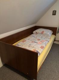 Einzelbett 90x190 cm, Echtholz Tischlerarbeit, Vintage Stil