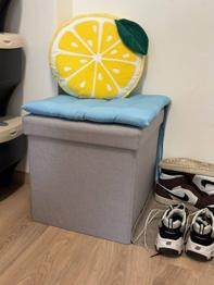 Sitzhocker hellgrau 40x40x40