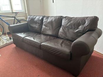 (reserviert) IKEA EKTORP 3er Sofa Couch - Leder - sehr bequem - sofort abholbereit